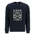 Men's LOEWE Anagram Cotton Round Neck Alphabet Embroidered Sports Classic Navy Blue H526Y24J02-5110