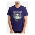 Men's KENZO Classic Tiger Head Printing Round Neck Short Sleeve Purple FA55TS0504YA-80