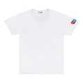 (WMNS) COMME des GARCONS PLAY FW25 Invader T-Shirt Red And Blue Sleeve Emblem 'White' AZ-T328-051