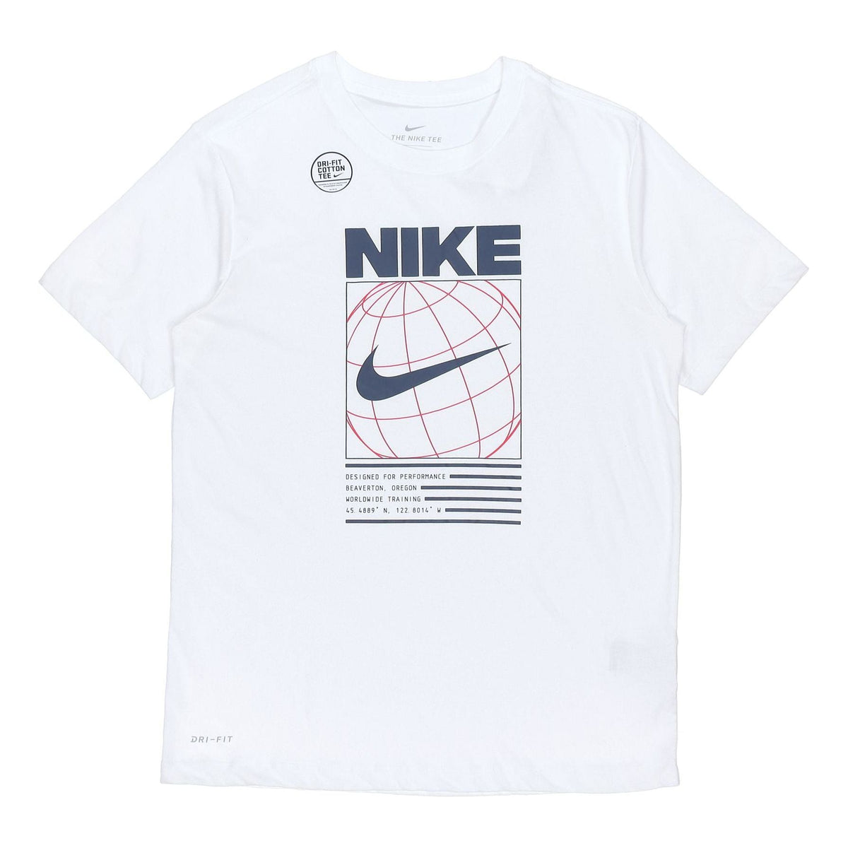Nike Dri-FIT Geometry Pattern Logo Printing Quick-dry Sports T-Shirt Men's White DA1773-100