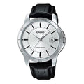 CASIO DRESS Men's Standard Stainless Steel Date Silver Dial Black/White Quartz Waterproof Mens SilverBlack Analog MTP-V004L-7A