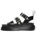 (WMNS) Dr. Martens Gryphon Quad Leather Gladiator Platform Sandals 'Black Altas' 43105001