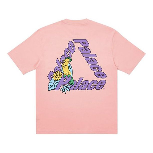 PALACE Parrot PALACE-3 Alphabet Printing Short Sleeve Pink T-Shirt P19TS214