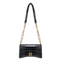 (WMNS) Balenciaga Downtown Xs Shoulder Bag Crocodile Embossed 'Black' 6891212106F1090