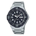 CASIO 100Meters Water-Proof Steel Band Black Men's Quartz Sports Mens Silver Analog MRW-200HD-1B