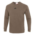 Men's Nike Solid Color Small Logo Round Neck Long Sleeves Coffee T-Shirt DJ1583-004