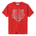 Men's KENZO SS21 Pattern Round Neck Short Sleeve Red FB55TS0204SE-21
