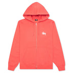 Basic Zip Hoodie - Pale Red