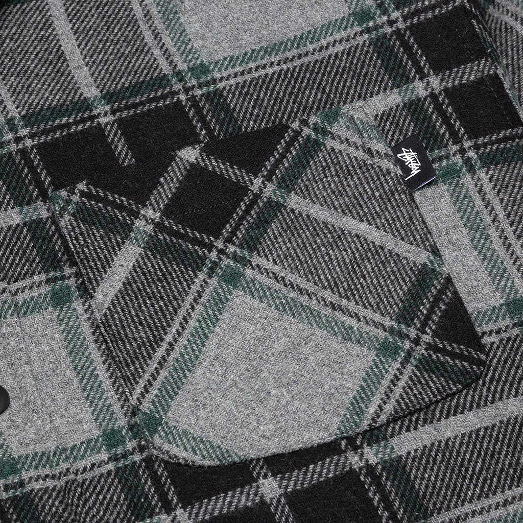 Max Plaid Quilted Shirt - Grey