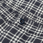 Plaid Linen Bryan Pant - Navy