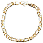 Figaro Bracelet Thick Gold - 925 Sterling Silver/9K Gold