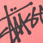 Basic Stussy Pigment Dyed L/S Tee - Coral