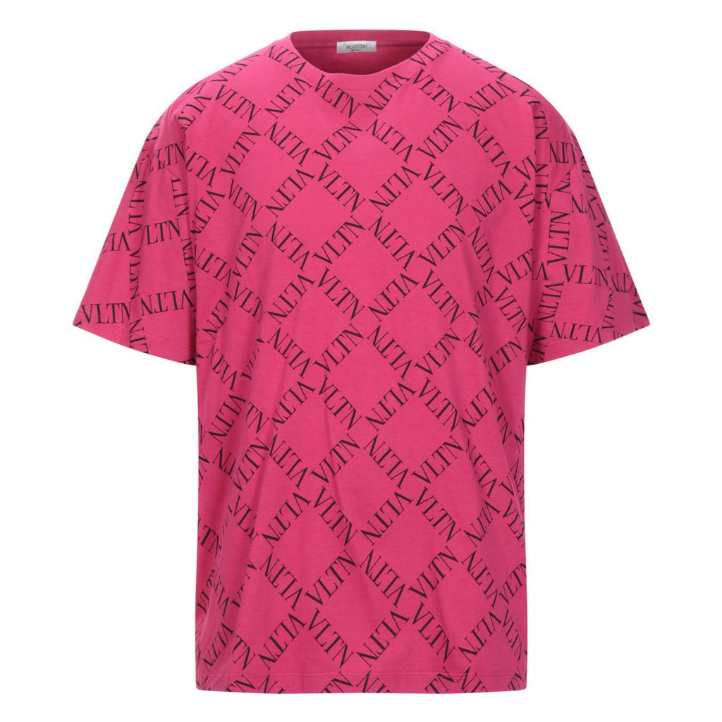 Valentino Oversized Pink VLTN Grid Tee